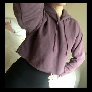 Urban Outfitters Cropped Hoodie in Magenta